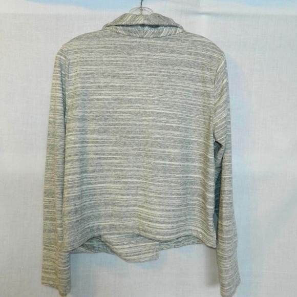 Gap Large Grey White Terry Moto  Jacket Striped - Picture 5 of 6